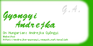 gyongyi andrejka business card